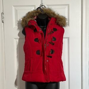 Love Tree Jackets Coats Love Tree Red Zip Snap Button Hooded - Main Image